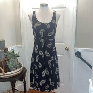 Boden navy blue and white Ella paisley sleeveless dress size 6